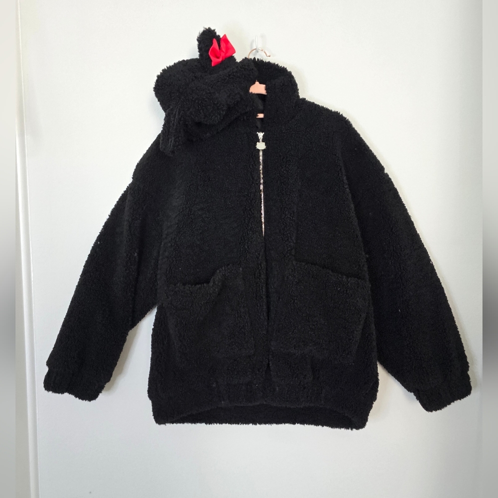 NWOT DOLLS KILL HELLO KITTY Keep it Cute Teddy Fur Jacket Size L